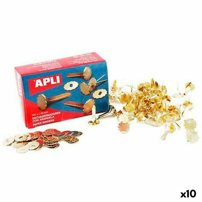 Metal binders Apli Golden 100 Pieces (10 Units)